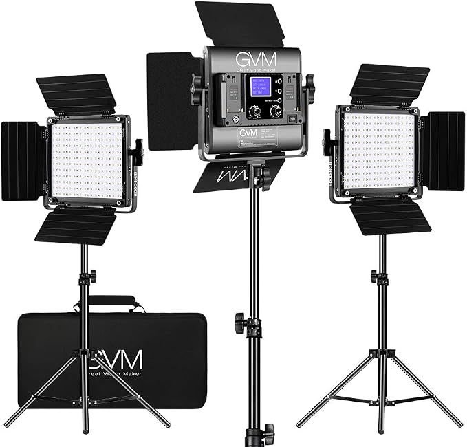 GVM RGB LED Video Lighting Kit, 800D Studio Video Lights by GVMGreatVideoMaker
