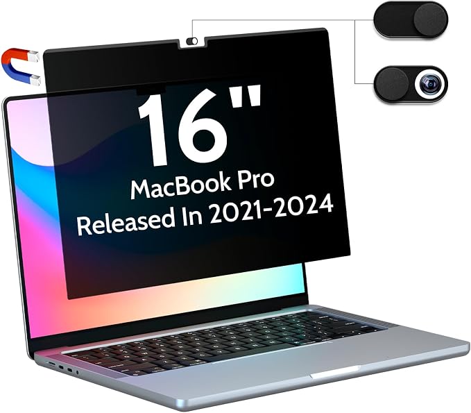 Magnetic Privacy Screen for MacBook Pro 16 Inch, 16inch Removable Matte Anti by peslv