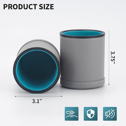 5 Pack PU Leather Dice Cups Velvet Felt-Lined Shaker Cups - Image 5