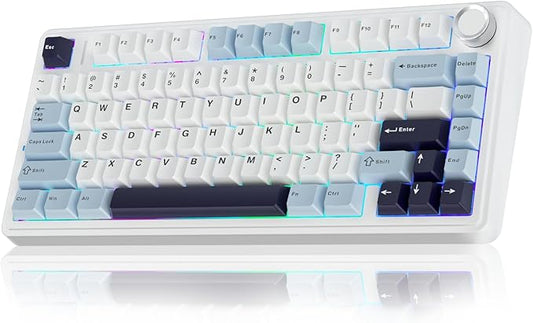 AULA F75 75% Wireless Mechanical Keyboard, Hot Swappable Creamy Keyboard by AULA