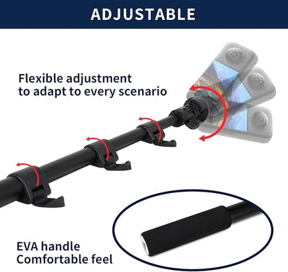 Motorcycle Bike Handlebar Double clamp Mount Invisible Selfie Stick Super - Image 7