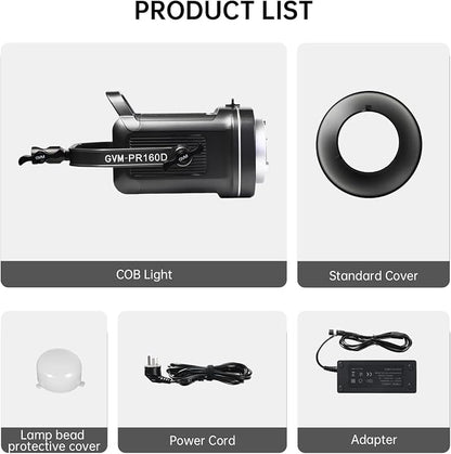 GVM 160W LED Video Light with Bluetooth Control, 5600K Photography Light - Image 9