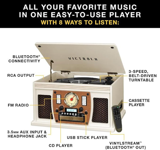 Victrola Navigator 8-in-1 Bluetooth Record Player - Image 2