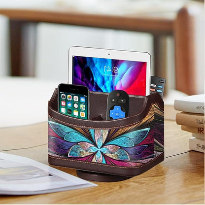 Fanousy 360° Rotating Remote Control Holder, PU Leather TV Remote Caddy - Image 6