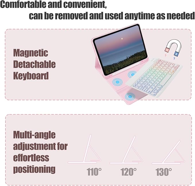 Keyboard Case for Samsung Galaxy Tab S10 FE / S9 FE 10.9 inch/Tab S9 / S8 / S7 - Image 4