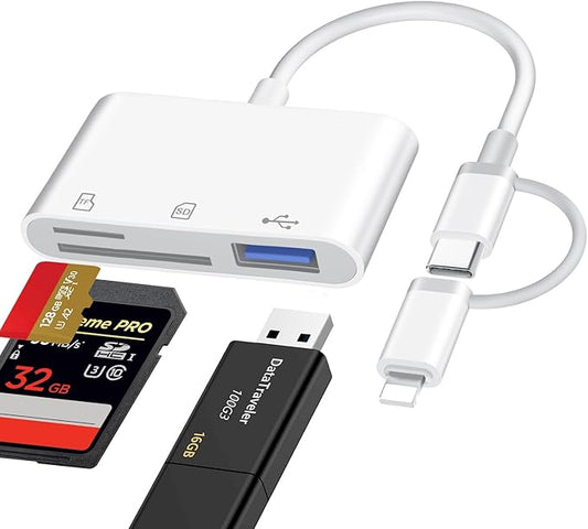 SD Card Reader for iPhone iPad Mac, Lightning & USB-C Dual Interface Memory by Aplimln