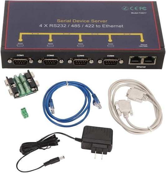 Zyyini 4-Port Serial Device Server Converter, RS232/RS485/RS422 to Ethernet by Zyyini