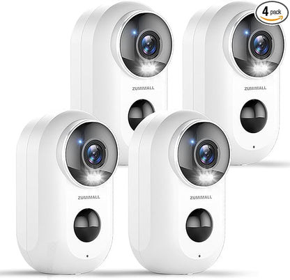 ZUMIMALL Security Cameras Wireless Outdoor, 4 Packs, 2K Cameras by ZUMIMALL