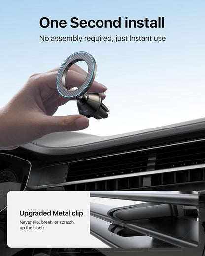 andobil for Magsafe Car Mount All Metal Magnetic Car Phone Holder for Samsung - Image 3