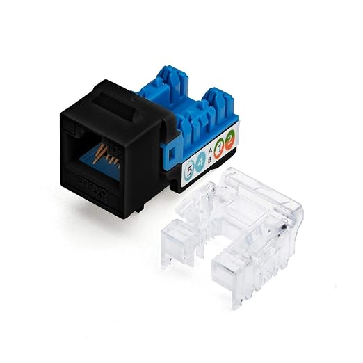 trueCABLE Cat5e Keystone Jack, Unshielded, 90 Degree Punch-Down, PoE++ 100W by trueCABLE