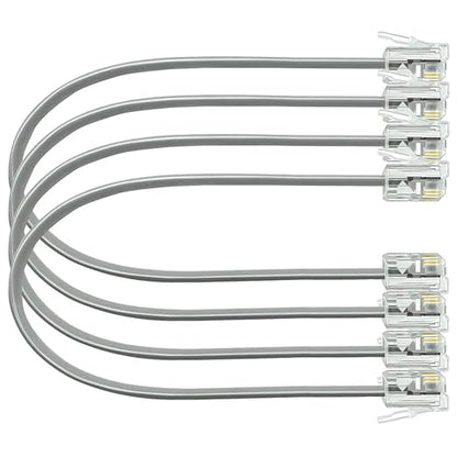 NECABLES 4Pack 8 Inch Short Telephone Cord Phone Cable Wall Phone Cord by NECABLES