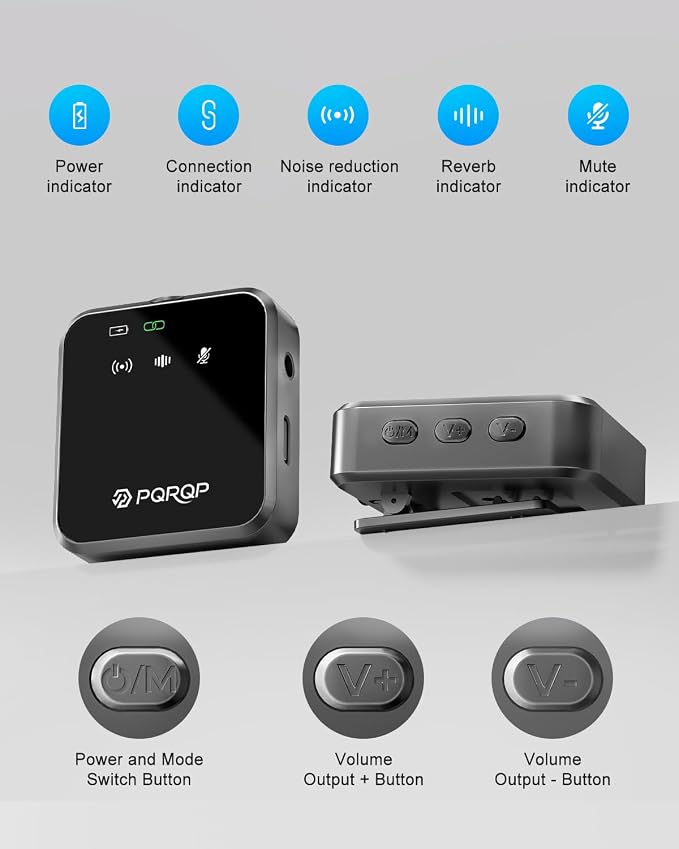 PQRQP 3 in 1 Microphone for iPhone/Android/Camera, Mini Microphone, 328ft - Image 3