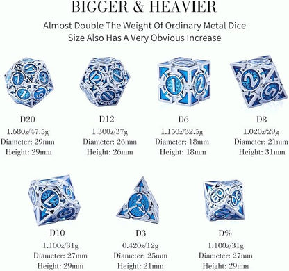 Rare Chrome-Plated DND Dice Set, Metal D&D Dice Sets Made of Durable Zinc - Image 5
