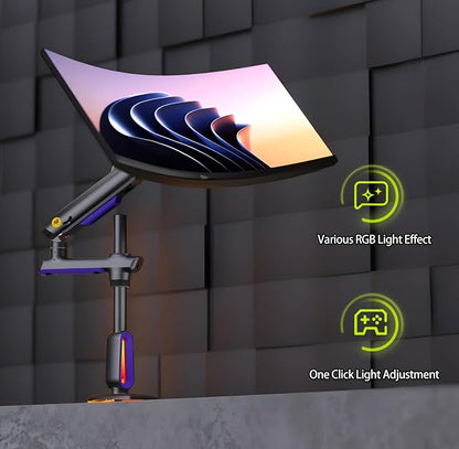 RGB Gaming Monitor-Arm for Flat/Ultrawide/Curved Monitors 32 to 60 inch - Image 3
