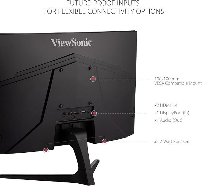 ViewSonic VX2418C 24 Inch 1080p 1ms 180Hz Curved Gaming Monitor - Image 6