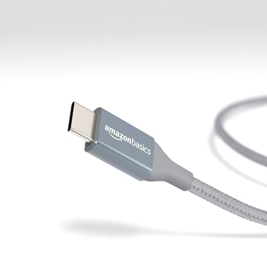 Amazon Basics USB-C to USB-A 2.0 Fast Charger Cable, Nylon Braided Cord - Image 4