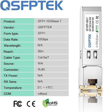 10G SFP to RJ45, 10GBASE-T Transceiver, 10Gbe T, 10G Copper SFP+ RJ-45 - Image 5