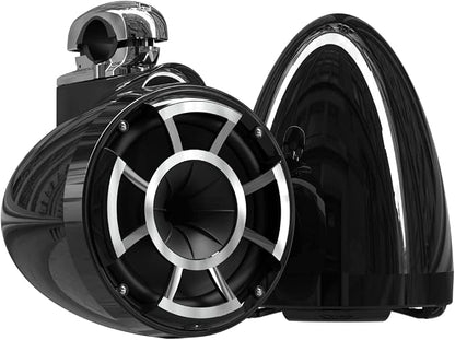 wet sounds Rev 8 Black V2 Revolution Series 8" Black Tower Speakers w/Fixed by wetsounds