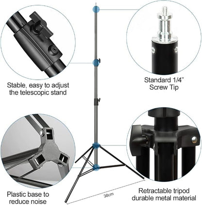 Aluminum Alloy Light Stand 9.5 Feet/2.8m Adjustable Spring Cushioned - Image 3