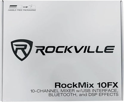 Rockville ROCKMIX 10FX 10-Channel Mixer, USB Recording Interface, Digital - Image 6
