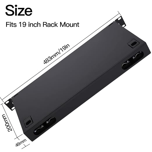 19" Rack Mount Enclosure Fiber Optic Box Fits Racks Cabinet 1U LGX Loaded Patch - Image 5