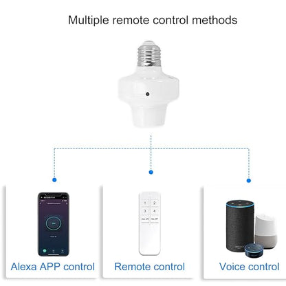 QIACHIP Remote Control Light Socket E26 E27 Bulb Socket Adapter, ZigBee Smart - Image 4
