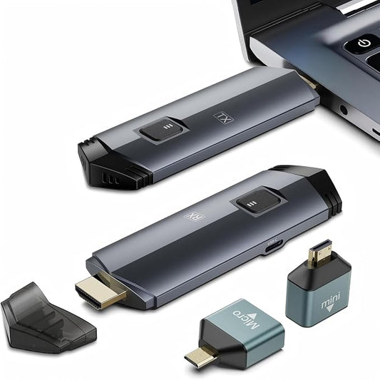 2025 Upgraded Wireless HDMI Transmitter and Receiver 4K, Portable Wireless HDMI by Next-GenAudioInnovators