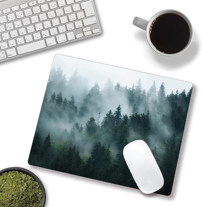 Mouse Pad, Fog Forest Mouse Mat, Waterproof Non-Slip Rubber Base MousePads - Image 4