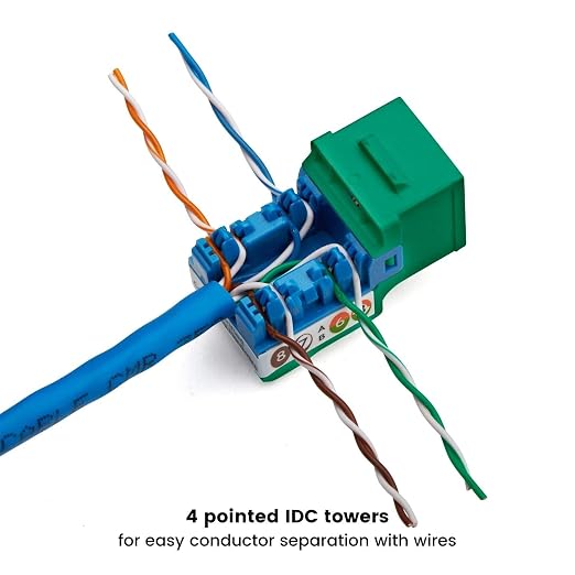 TRUE CABLE Cat5e Keystone Jack, Unshielded, 90 Degree Punch-Down, PoE++ 100W - Image 4
