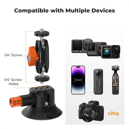 K&F CONCEPT 3" Dual Suction Cup Mount Sets - Image 6