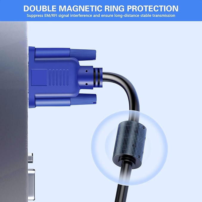 VGA to VGA Monitor Cable 15 Pin Male to Male Computer Cord Support 1080P Full HD - Image 6