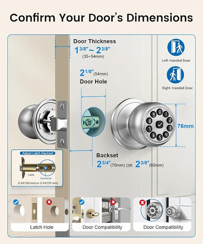 Smart Door Lock, Smart Keypad Door Knob - Image 7
