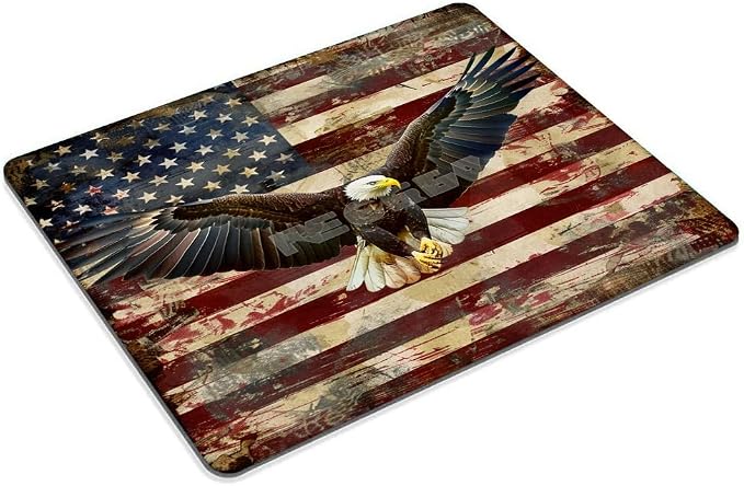 Square Mouse Pad Eagle and National Flag-1, Gaming Mouse Pads - Image 2
