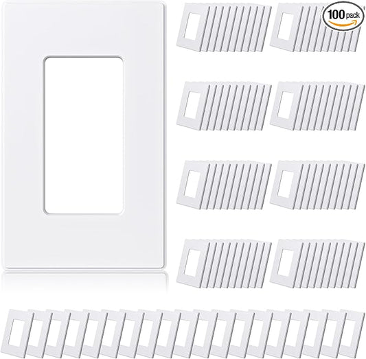 ELEGRP Matte White 1-Gang Screwless Decorative Wall Plates, Standard Size by ELEGRP%7CELEGROUP