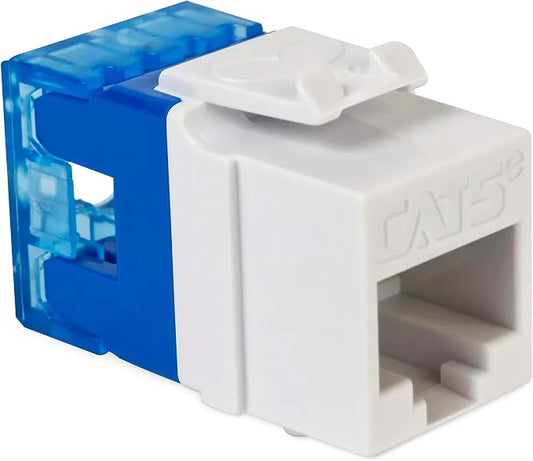 ICC CAT5e Keystone Jack with Slim Profile 180 Degree Punch Down, RJ45 UL Listed by ICC