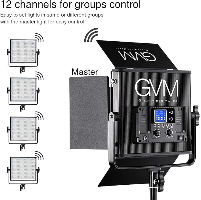 LED Video Light GVM 672S CRI97+ TLCI97+ 22000lux Dimmable Bi-color 3200K-5600K - Image 7