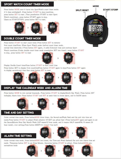 Pgzsy 2 Pack Multi-Function Electronic Digital Sport Stopwatch Timer, Large - Image 7