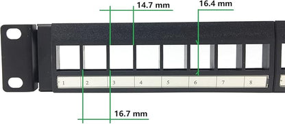 1U Hinged 24 Port Blank Keystone Patch Panel - Image 3