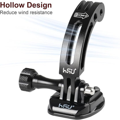 HSU Aluminum Alloy Curved Extension Arm Metal Pole Mount Helmet Stick Extension - Image 4