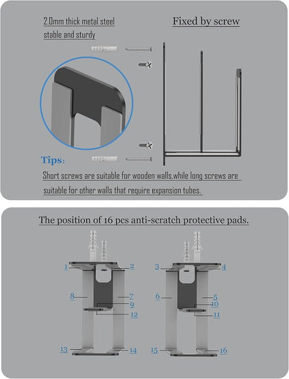 Universal Wall Mount for Laptop, Metal Steel Cable Box Wall Shelf Holder Fit - Image 7