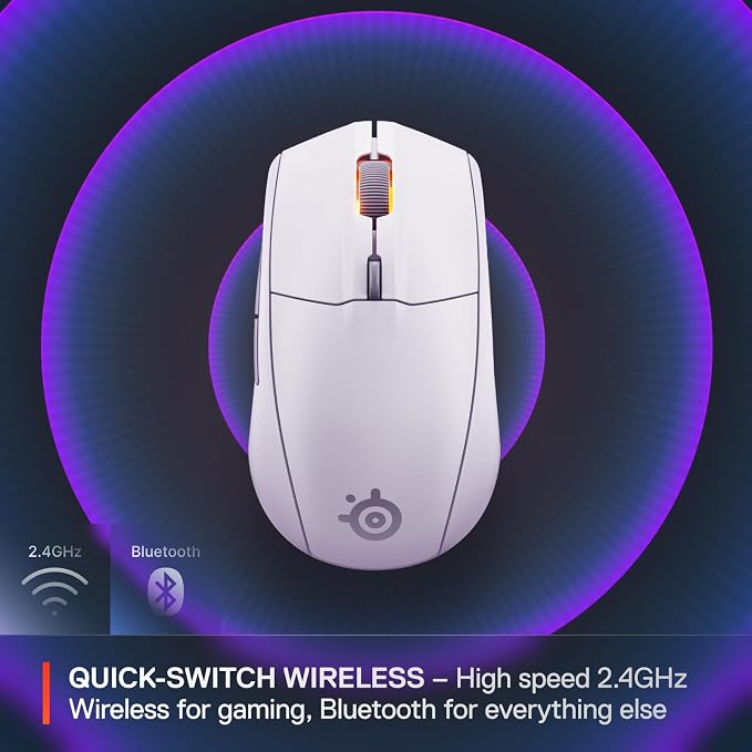 SteelSeries Rival 3 Wireless Gen 2 Gaming Mouse — 2.4GHz and Bluetooth — 18000 - Image 3