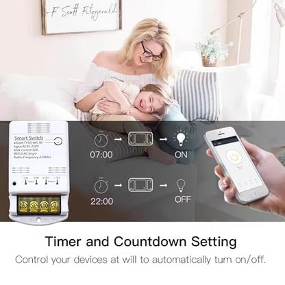 Tuya App Smart WiFi Control Switch, 30A Max Output, Add WiFi Remote to Lights - Image 4