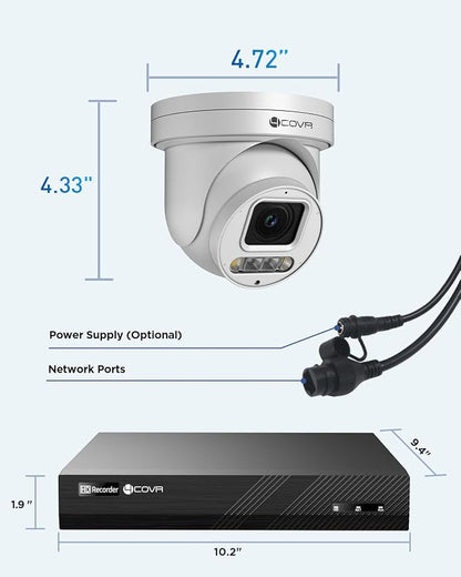 4COVR PoE PTZ Security Camera System 8 Channel, 8X 5MP IP PTZ Camera Two Way - Image 9