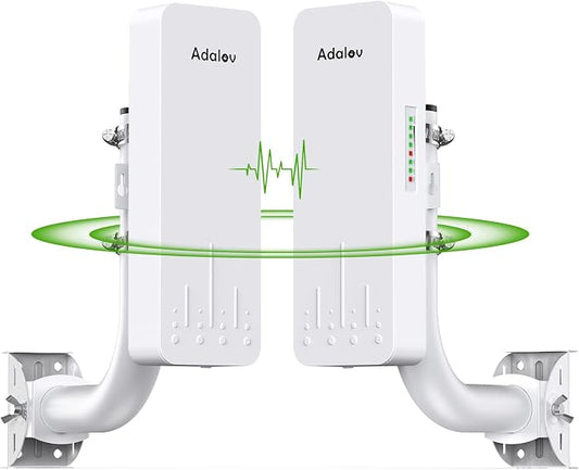 Adalov Wireless Bridge, 3KM 5.8G Point to Point Outdoor CPE, Long Range WiFi by AdaLov
