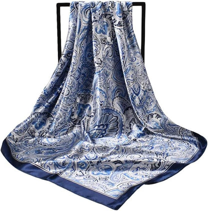 4Pcs Silk Head Scarves for Women Satin Hair Scarf 35”Large Square Bandana Silk - Image 3