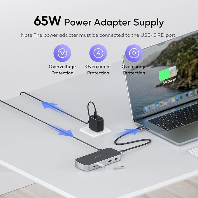 3 HDMI Triple USB C Docking Station, PULWTOP Laptop Docking Station Dual 4K - Image 5