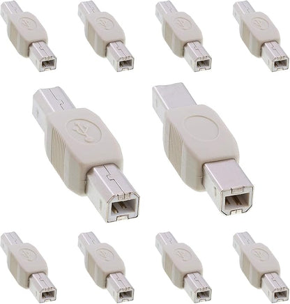 Cmple - [10 Pack USB B to B Adapter USB 2.0 Male to Male Coupler Plug to Plug by Cmple