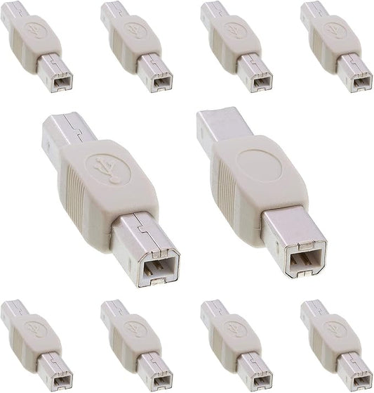 Cmple - [10 Pack USB B to B Adapter USB 2.0 Male to Male Coupler Plug to Plug by Cmple
