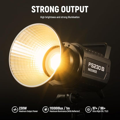 NEEWER FS230B LED Video Light 2.4G/APP Control, 230W Bi Color COB Silent - Image 2