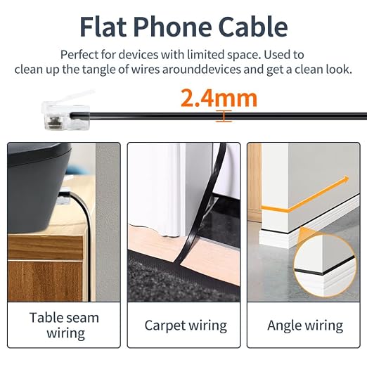 Phone Cable 1 Foot Short Telephone Line Cord - Image 6